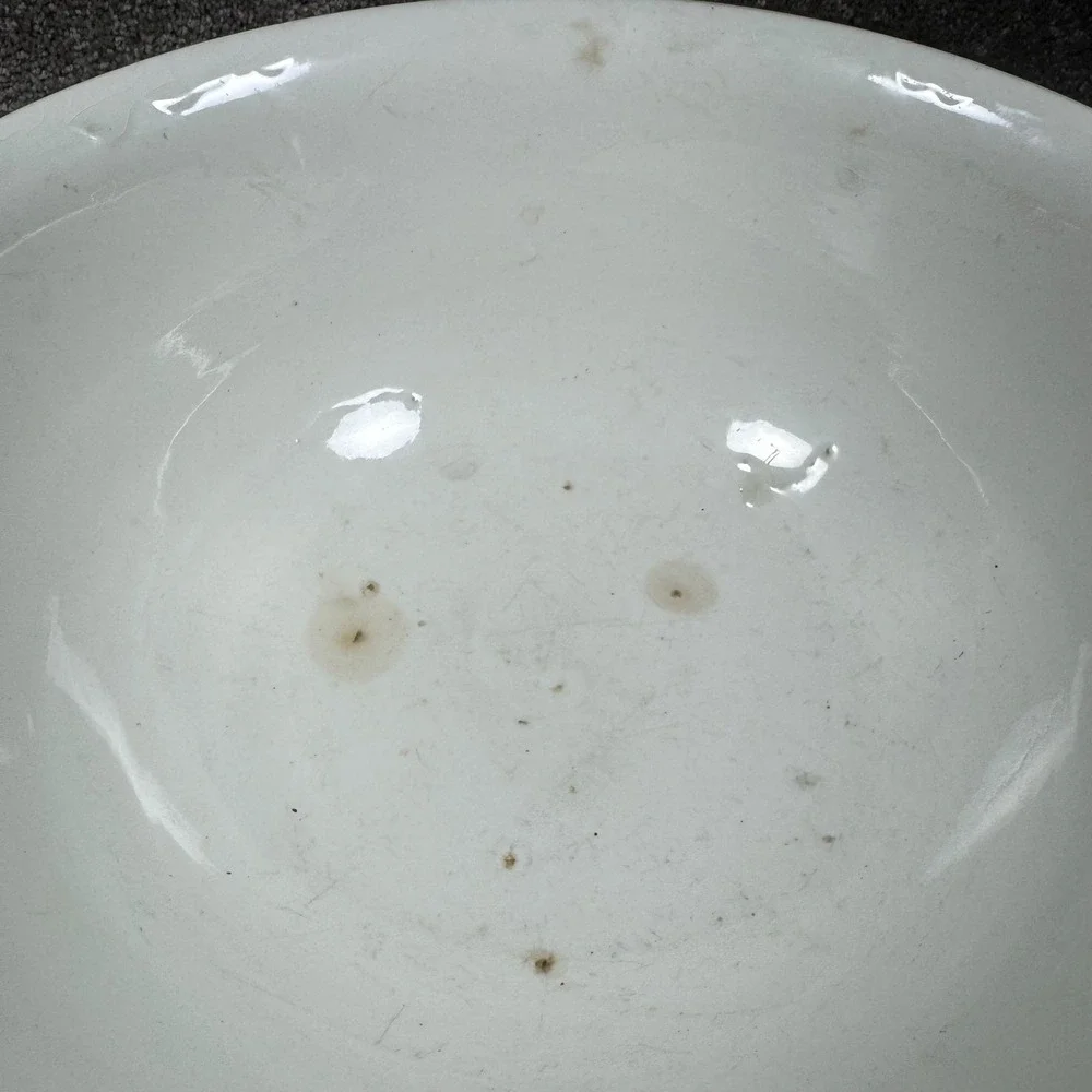 Poppy Floral Mixing Bowl White Orange‎ Vintage Farmhouse